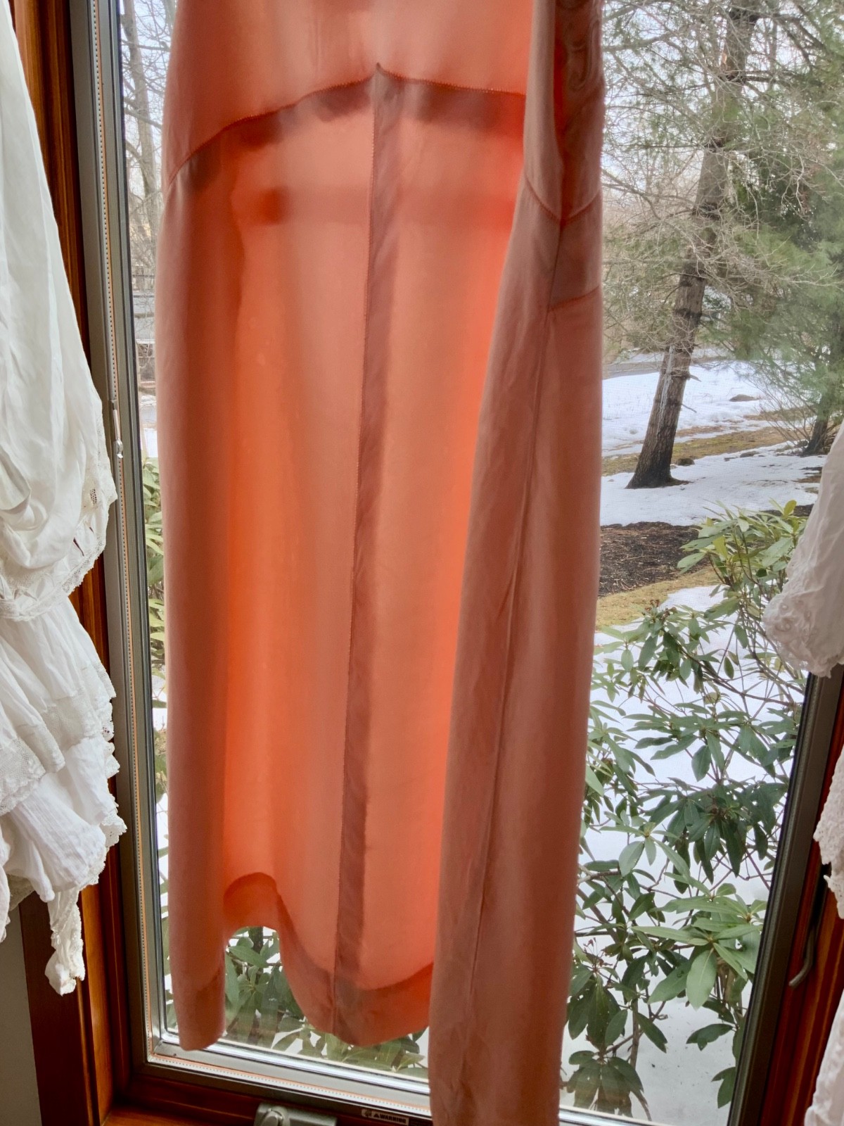 Vintage Peach Silk Satin Slip Dress – 1990s Lingerie Dress XS