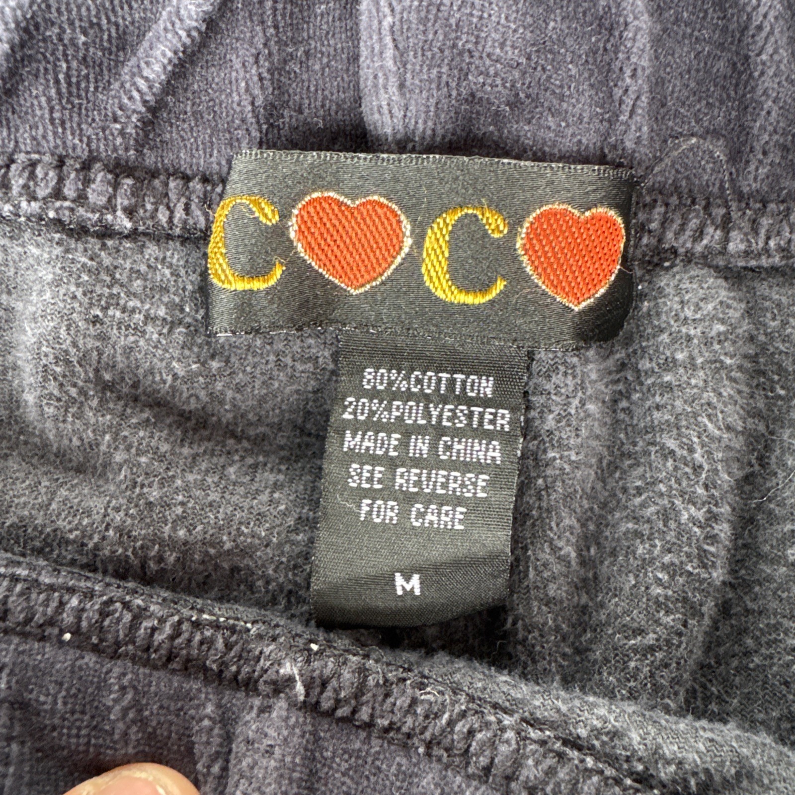 Vintage Y2K COCO Dark Navy velvet Low rise flare Sweatpants Size M