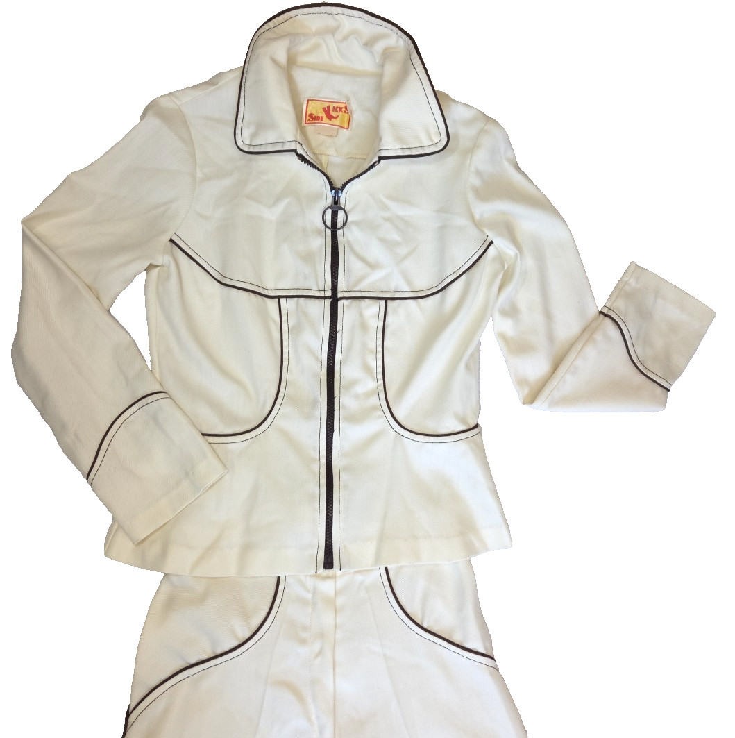 Vintage SIDE KICKS Western Suit Flare Pants Jacket Size 9 Women Equestrian 1970s