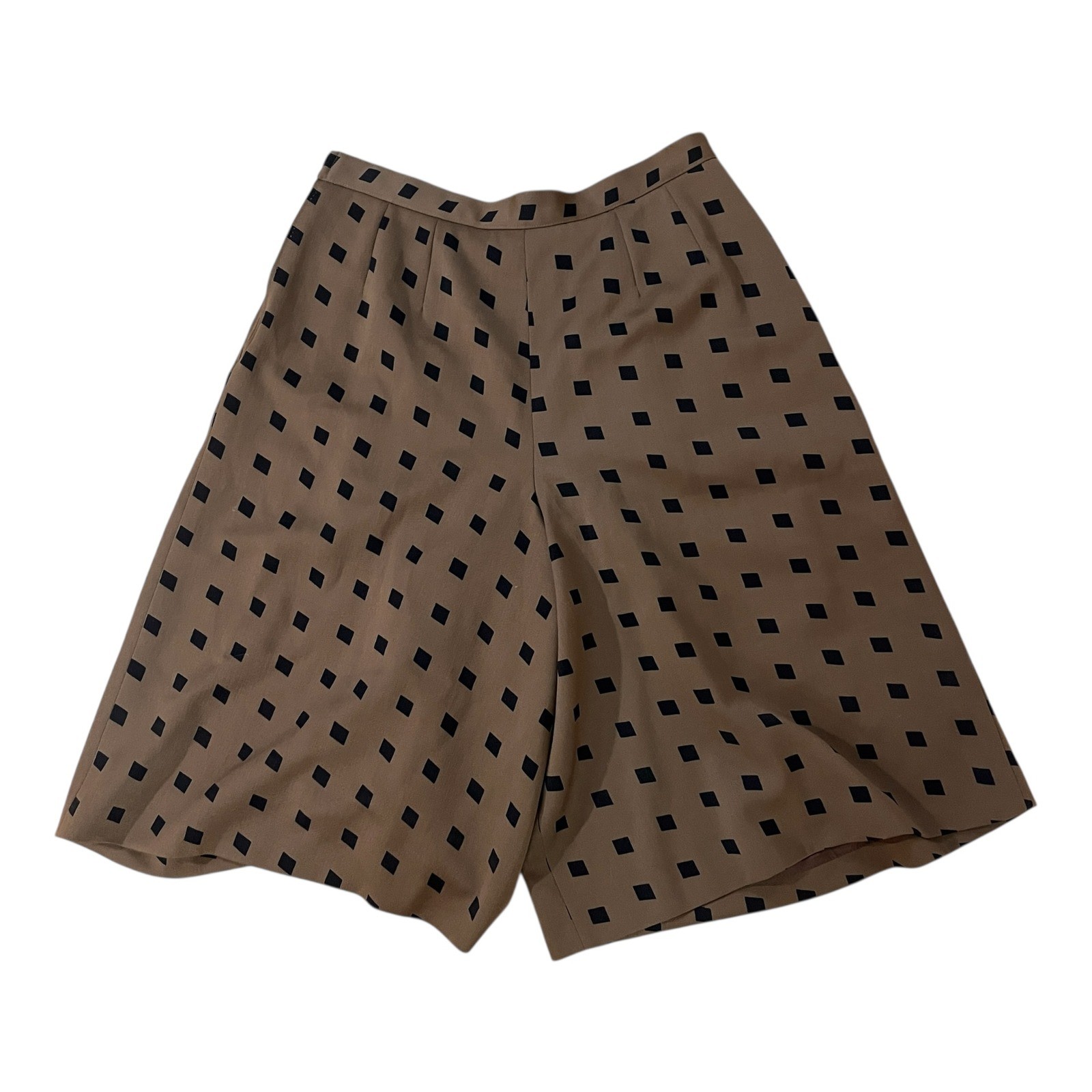 Giorgio Armani Vtg Wool Culottes Diamond Print Wide Leg Shorts IT 48 / Waist 30