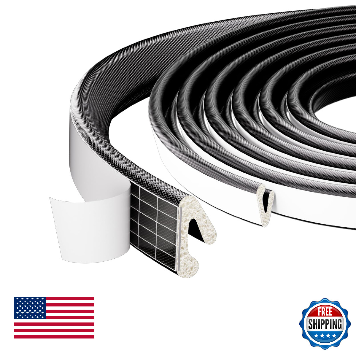 2 Pack 26ft Self-Adhesive V-Shaped Foam Weather Stripping Door Seal Insulation G