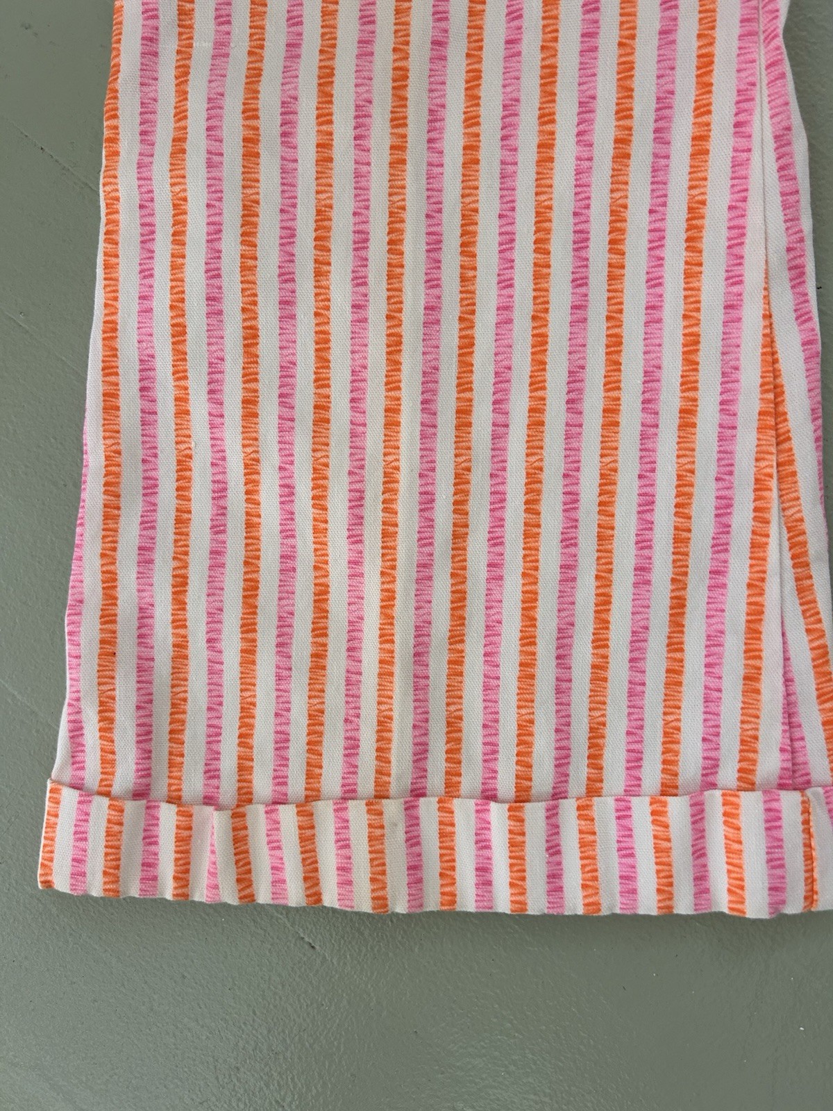 Vintage Pan Trends Flare Bell Bottom Pants Cuff Sz9/10 Candy Stripe Pink Orange