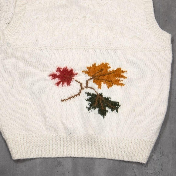 Vintage VTG 1980’s 80’s Pusur Leave Alpaca Wool Cream Sweater Vest