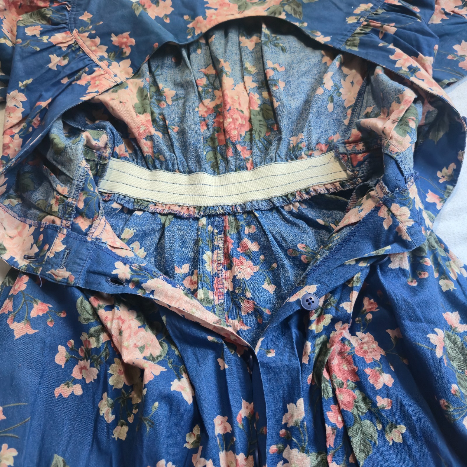 Vtg 90s Carol Anderson Petites Floral Midi Dress Pockets USA Cottagecore 2P