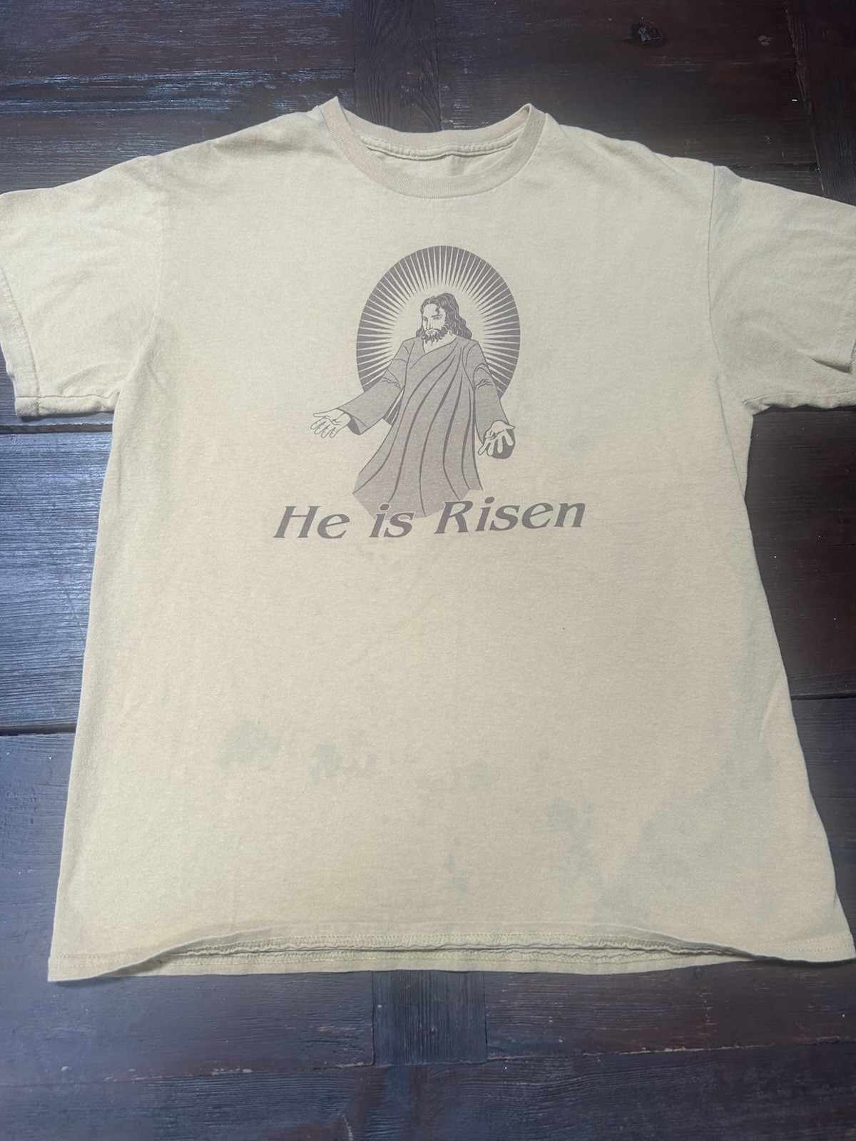 Jesus Loves You He Is Risen T-shirt Vintage? Stained S/M?