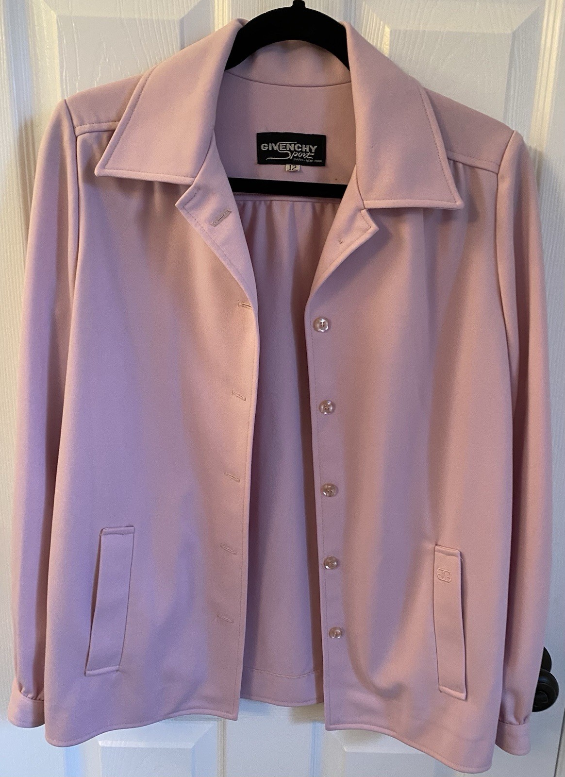 Vintage Givenchy Sport Jacket 1970s-80s Pastel Pink Blouse Jacket Paris NY Label