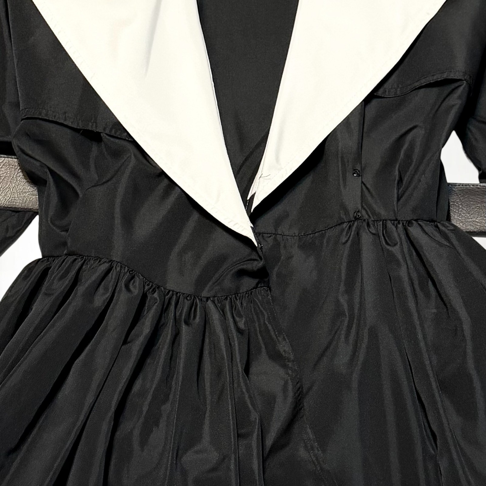 Vintage 80s Lisa Michaels Black White Formal Dress Rhinestone Belt Tulle Size 4