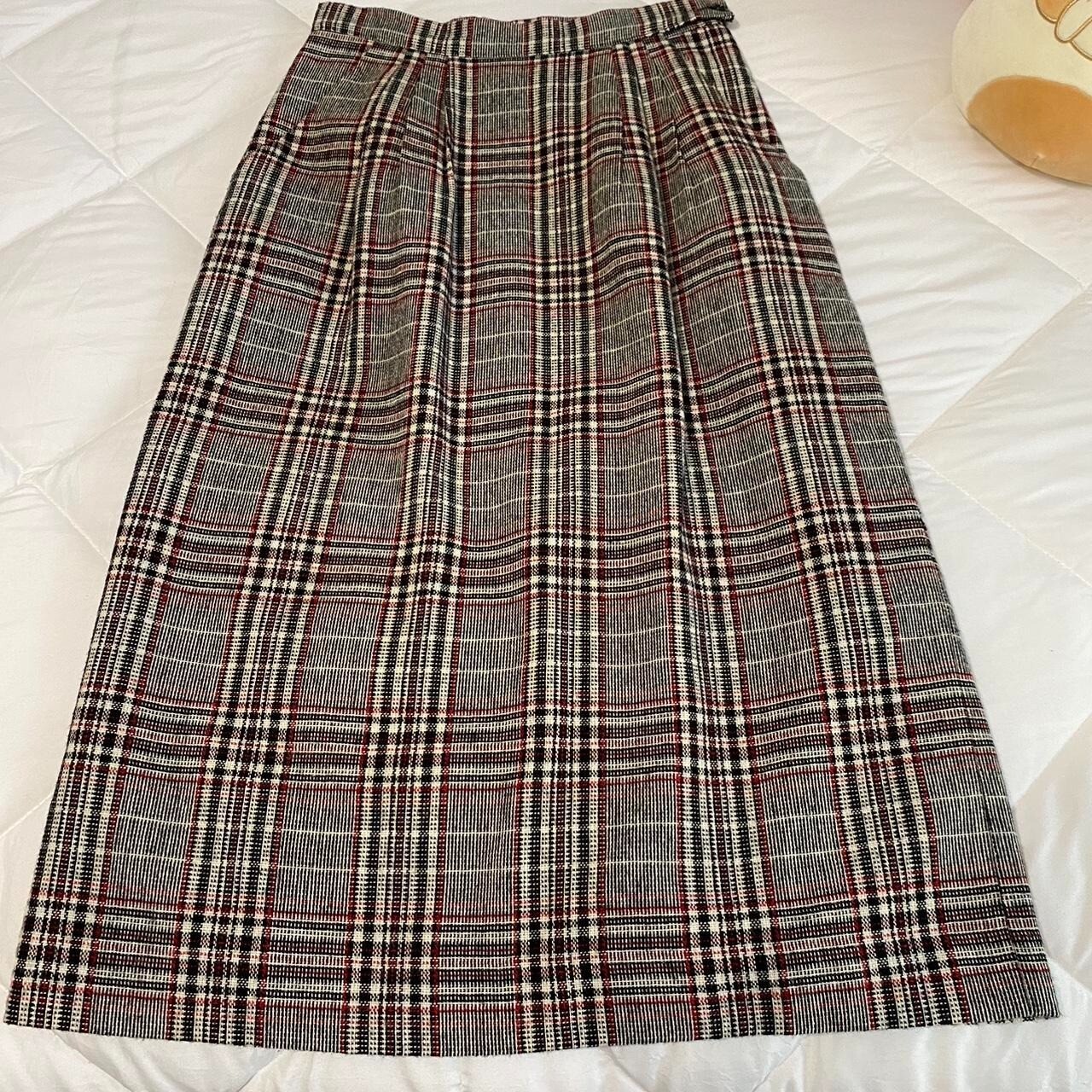 Vintage Eva Late 70s Wool Long Pencil Skirt 28″ Waist