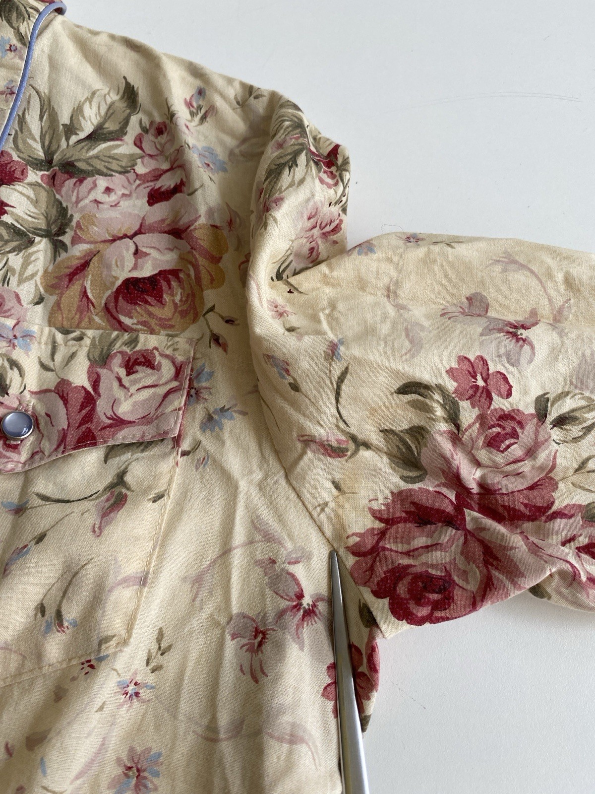 Vintage Banjo S Westernwear Button Up Floral Top Shirt Texas Roses Floral