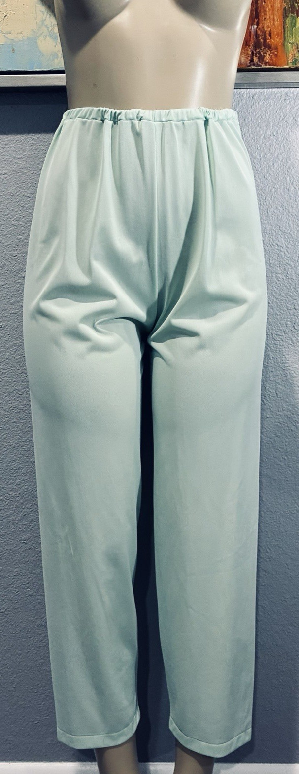 Vtg Mint Nylon Lace Top Lounge Pants Pajamas 34 S
