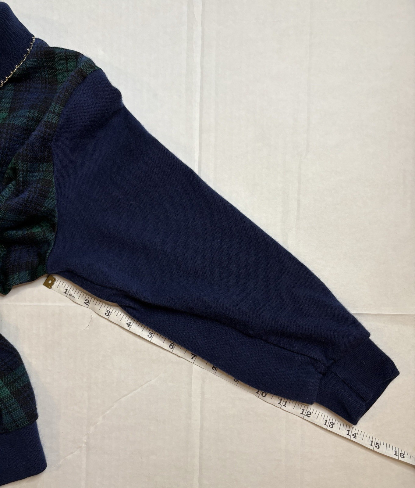 VTG American Collection Cricket Plaid Cape Cod Granny Tartan Knit Top Med/Lg
