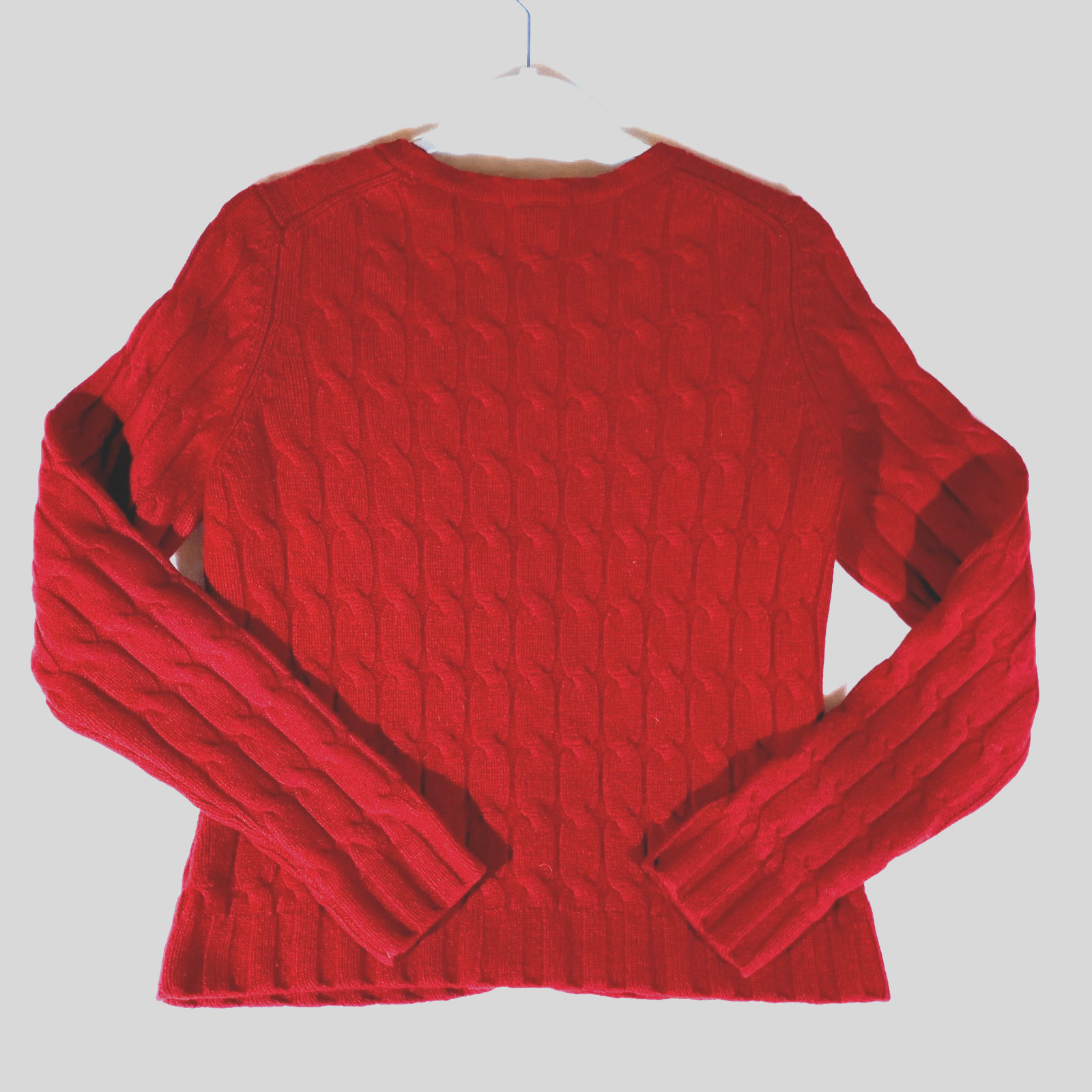 Vintage GAP Women’s M Lambs Wool Sweater EUC Cable Knit Cardigan Red Y2K BOHO