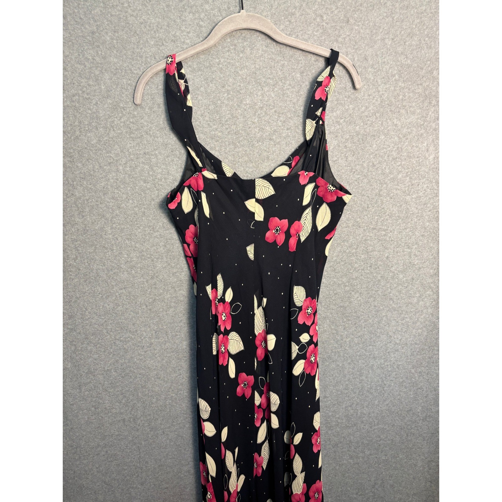 Vintage Evan Picone Floral Maxi Dress 90s Slip Bias Cut Grunge Coquette