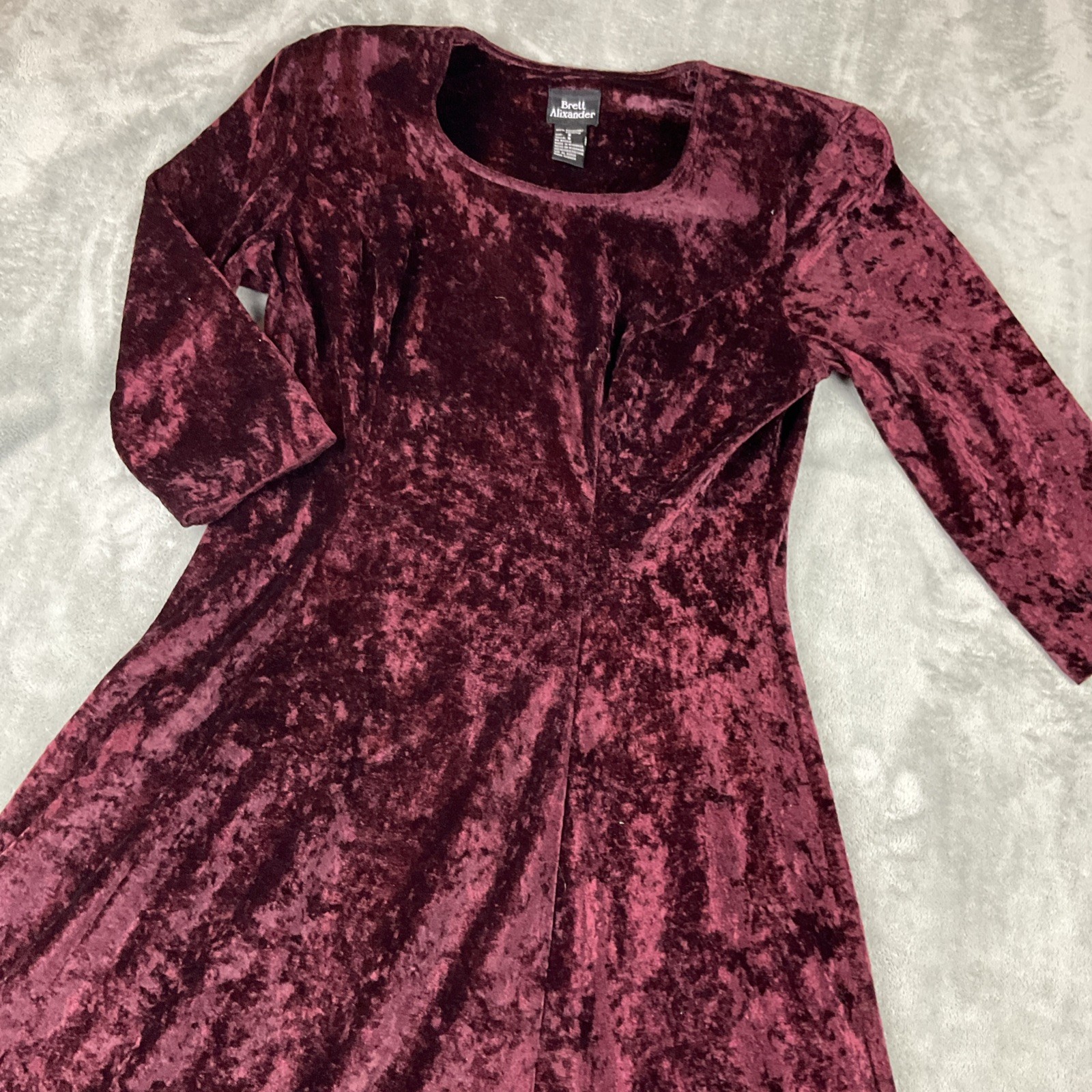 Vintage Brett Alixander Crushed Velvet Maxi Dress Grunge Whimsigoth 8