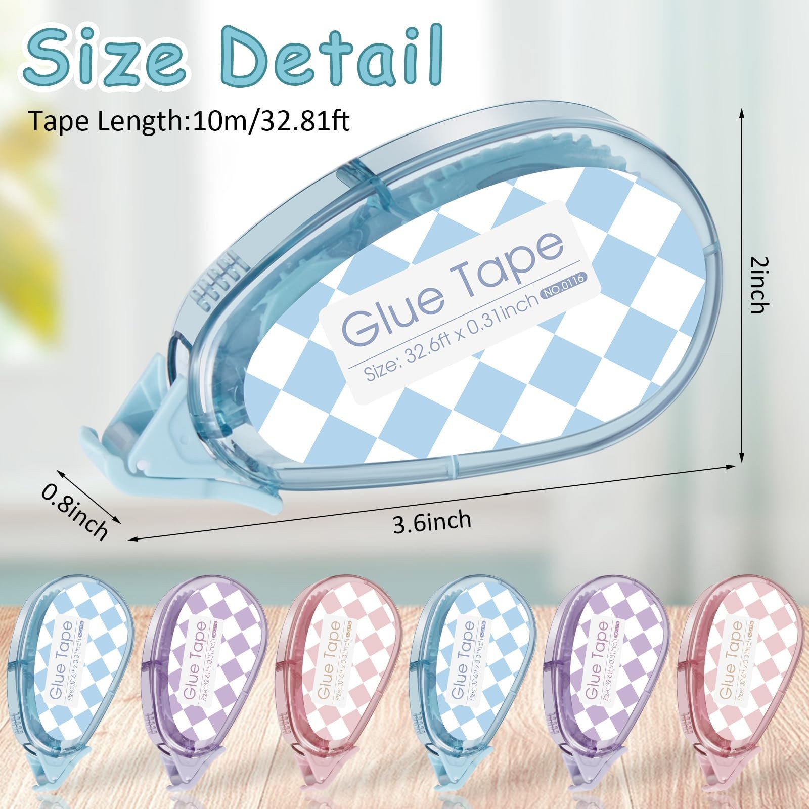 Geyee 30 Pcs Double Sided Tape Roller Permanent Adhesive 0.3 x 315” Double Side