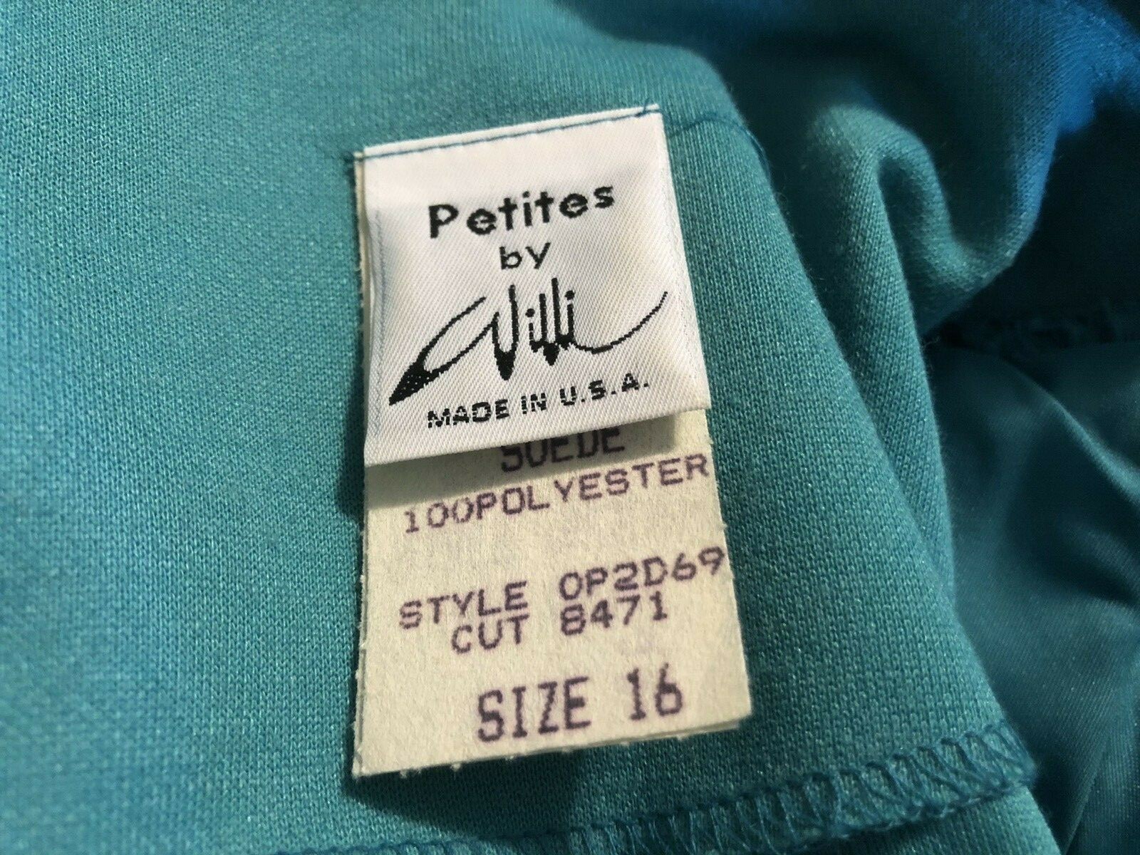 Petites By Willi Dress Vintage Size 16 Elastic Waist Fitted Look Cute Pockets
