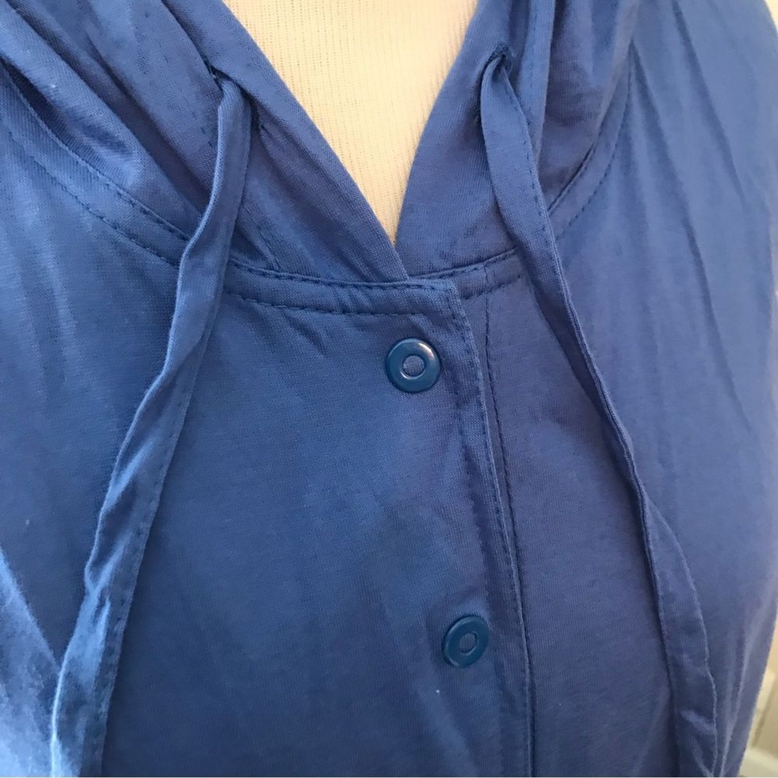 Vintage Marimekko cobalt blue hooded caftan / housecoat