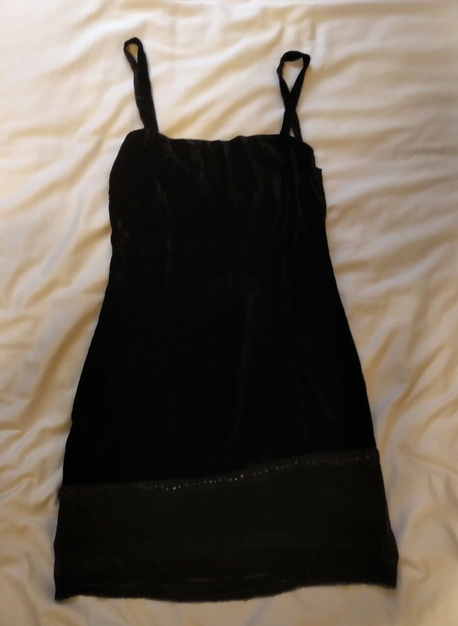 VINTAGE 1990S PHILOSOPHY DI ALBERTA FERRETTI LITTLE BLACK DRESS VELVET IT44 10