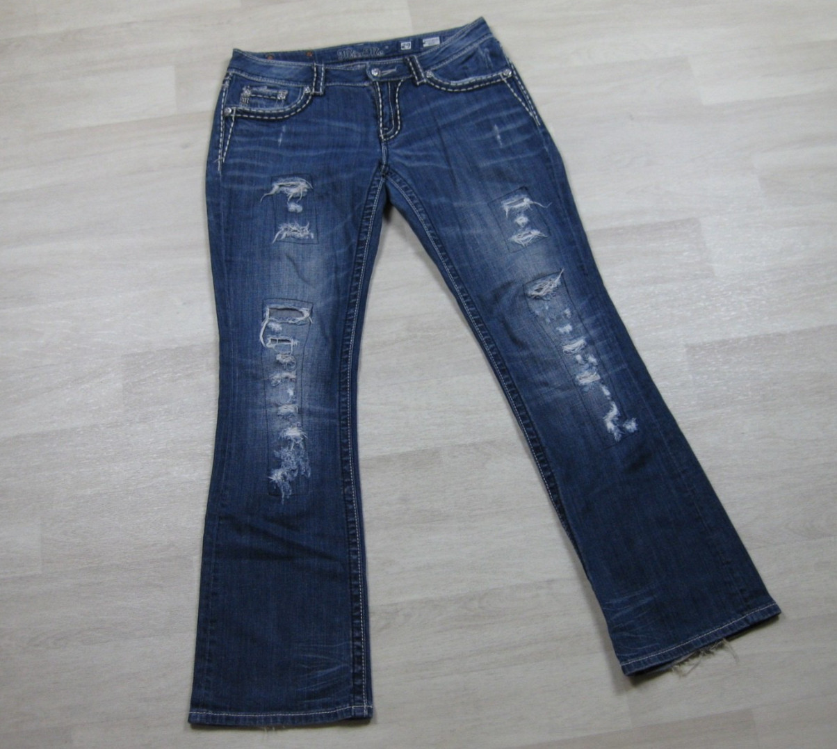 Y2K Miss Me Jeans Women’s (29) Low Rise Bootcut Biker Core #JE5152B14L McBling