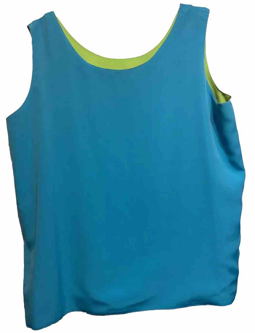 Vintage 80s Color Block Reversible Tank Top Blouse Impressions Of California L