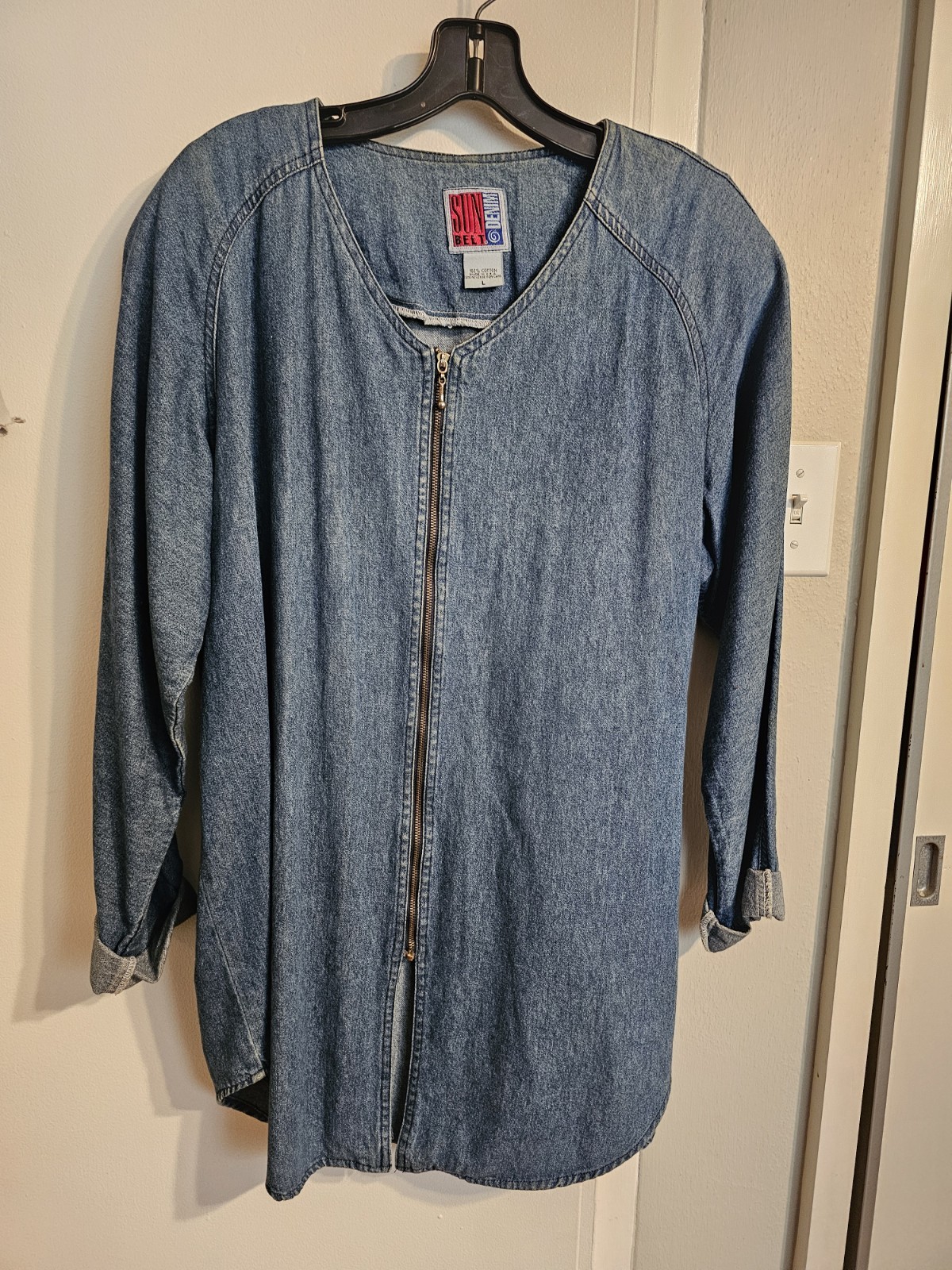 Sunbelt Vintage 90s Denim Zip Tunic Size L