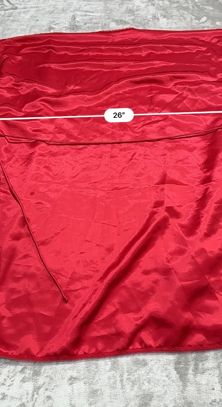 Sedu Lingerie Women’s Size Large Red Vintage Top Lace Sleeve Tie Off Rose EUC
