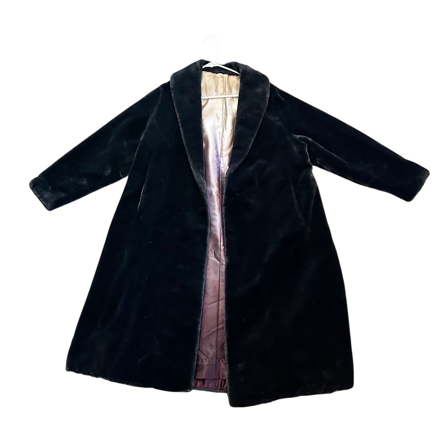 Bakella Career Girl Black Vintage Faux Fur Coat WOMENS L