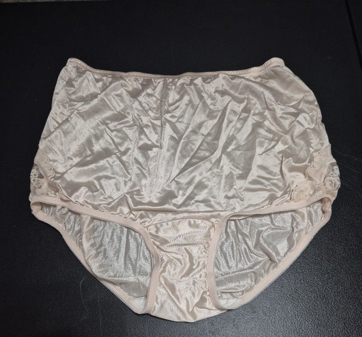 Vanity Fair Blush Nylon Granny Panties Lace Mushroom Gusset Size 7/44