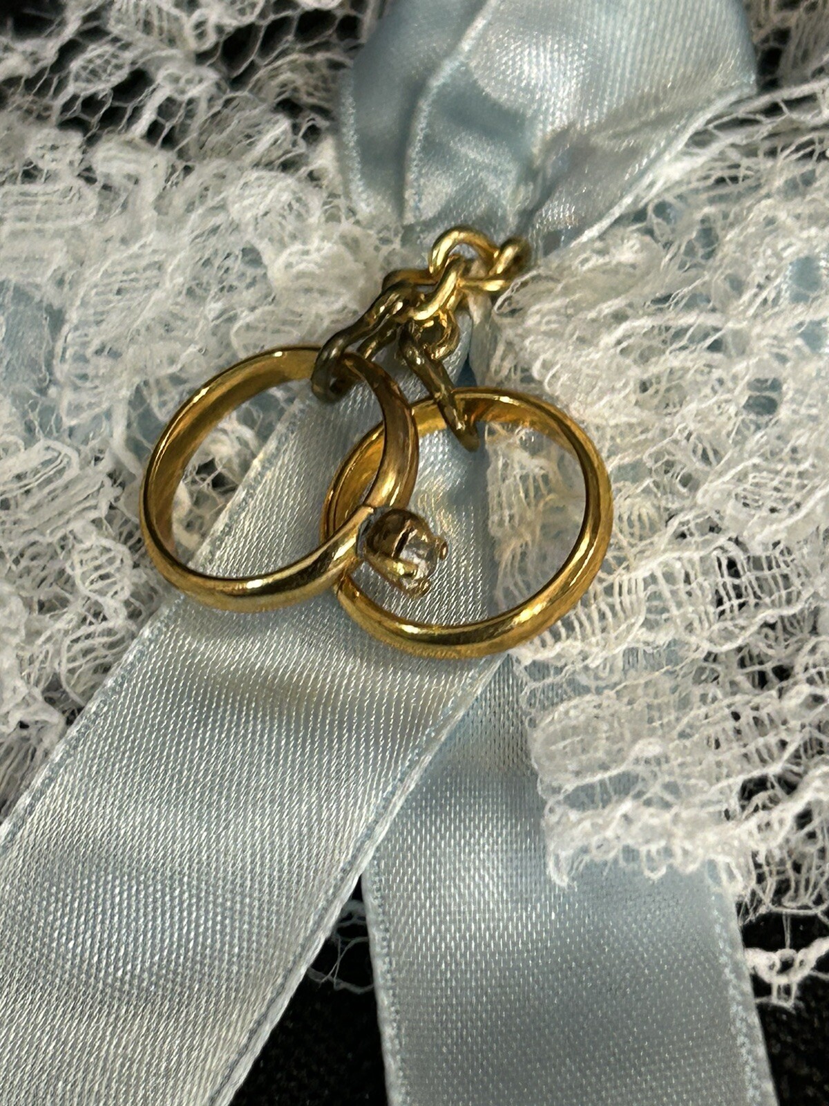 Vintage Myrna Step-In Barter Belt, Wht & Blue Lace Garter Belt, Thigh Highs