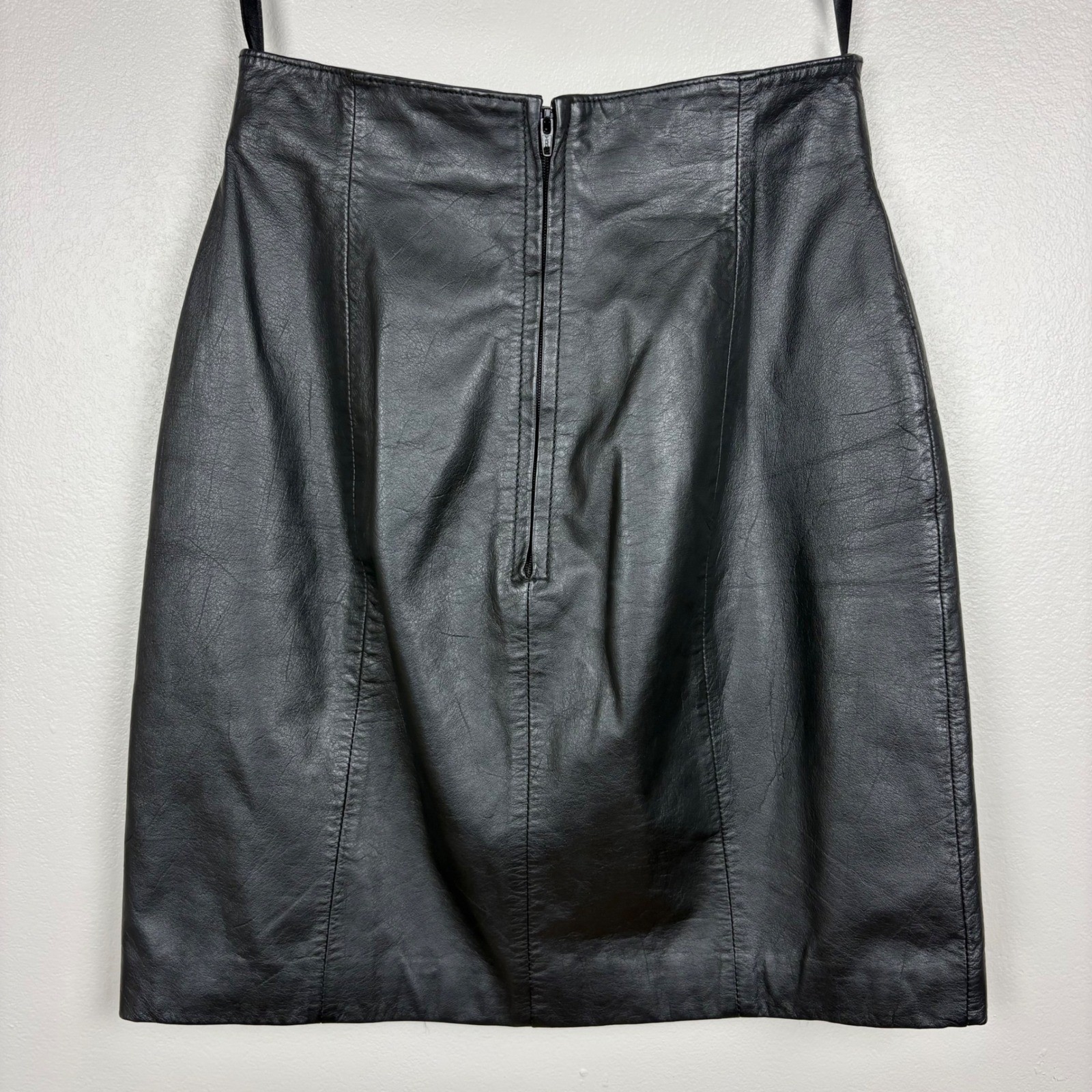 Wilson Leather Vintage Mini Skirt Size 6 Black Lined 90’s Y2K Straight Glam Rock