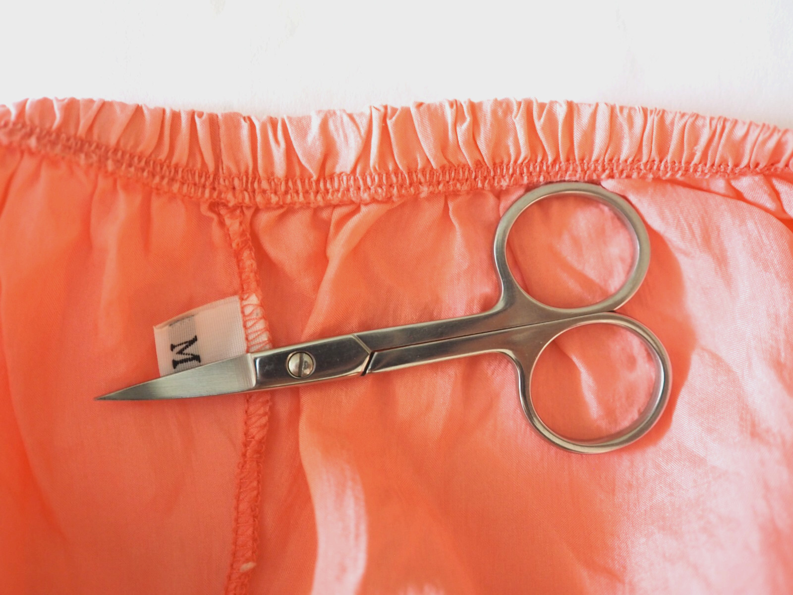 Vintage BRANDYWINE Salmon 100% Silk Chiffon 2 Pc Sleepwear Set Size M