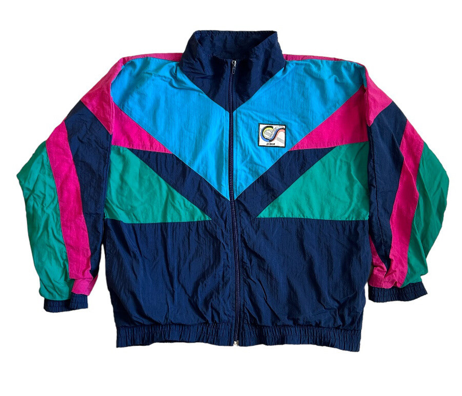 Vtg Track Suit Prince Sports Wear Womens L/XL Jacket 80s Retro Athleisure No Tag