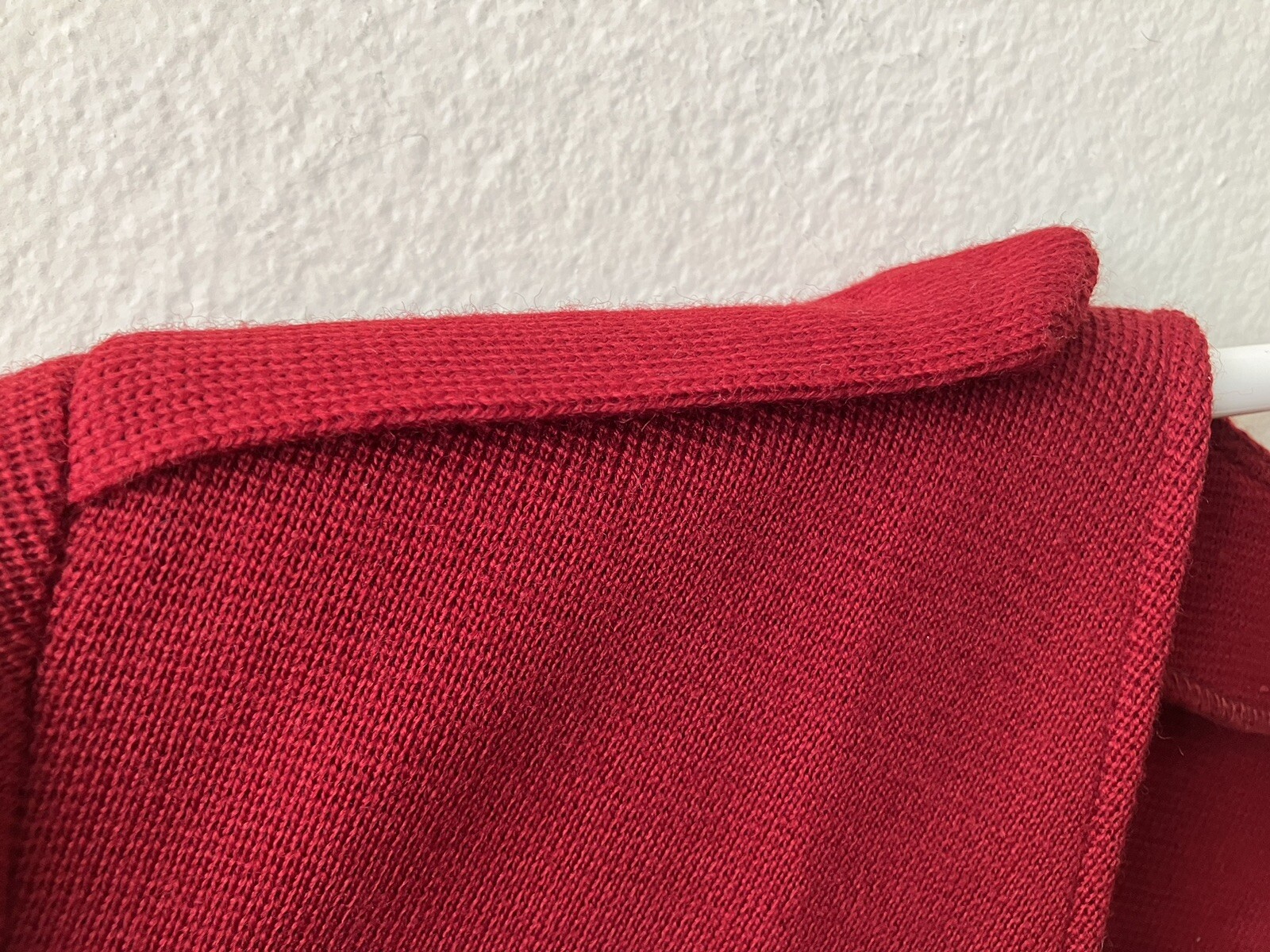 Vintage ’80s Luisa Spagnoli Old Money Red Knit Wool Jacket Epaulettes Medium