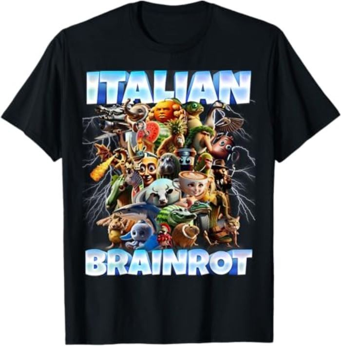 Italian Brainrot Characters Funny Meme Popular Trend Gen Z T-Shirt
