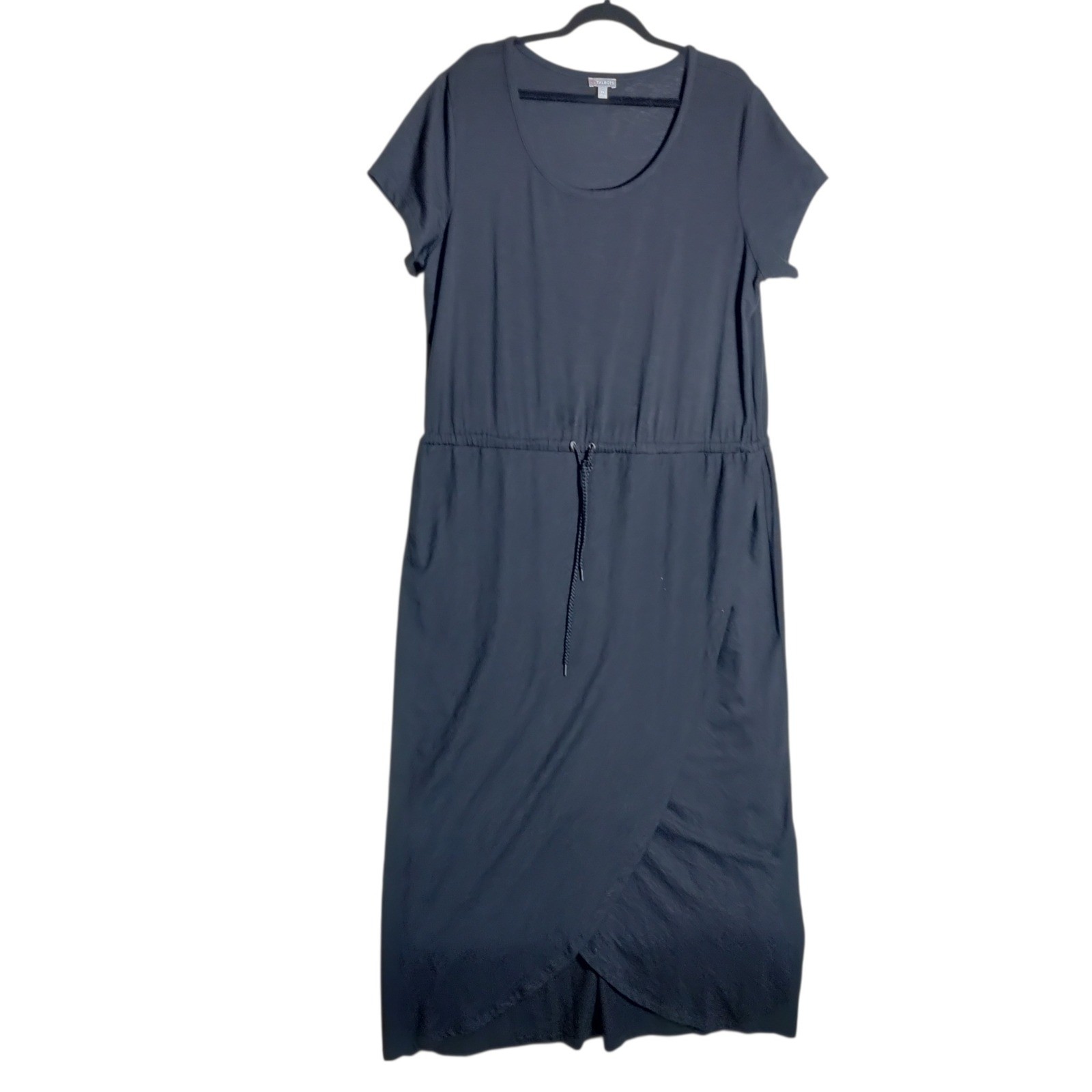 Talbots Black Cotton Modal Tulip Hem Dress Womens 2X Maxi