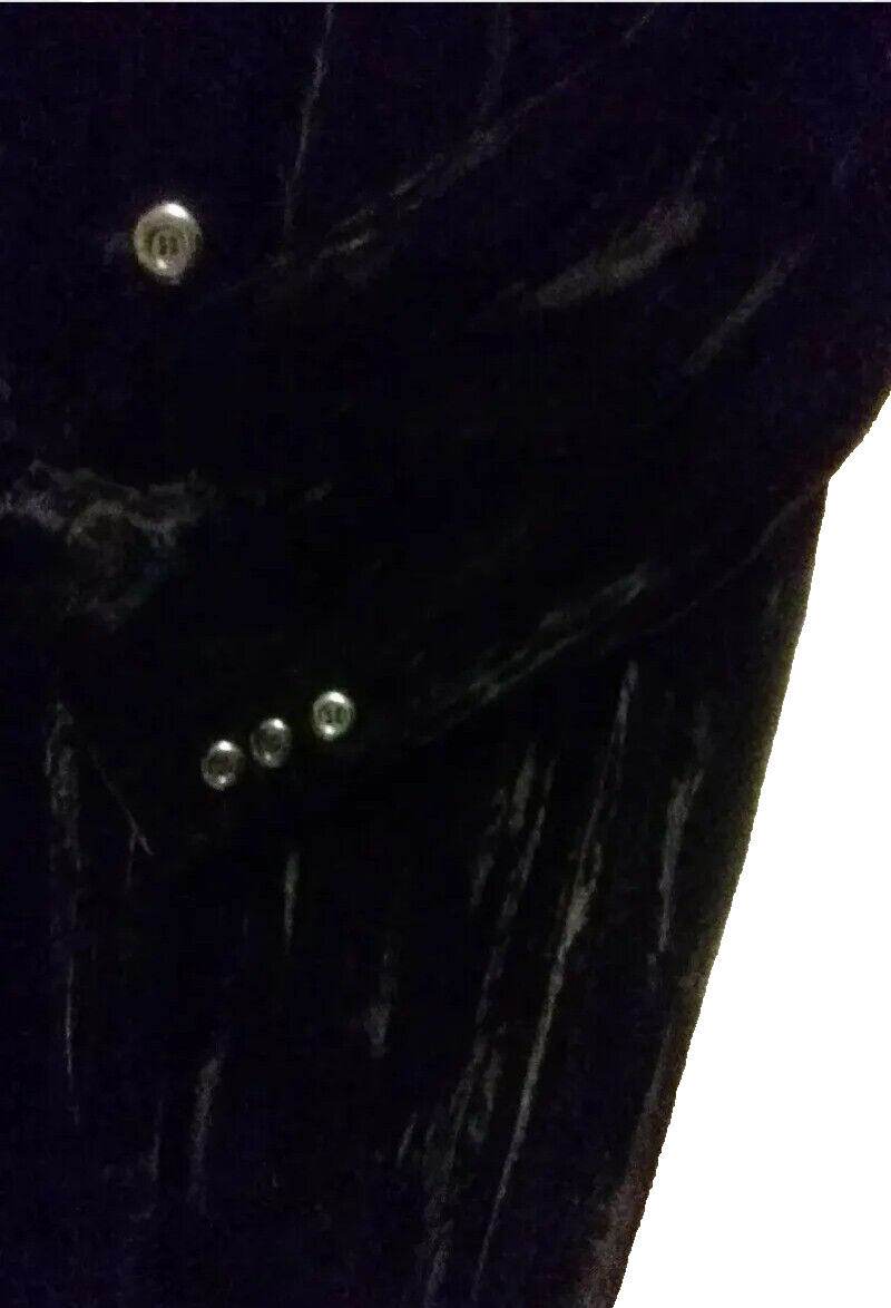 Working Classics Blazer Women 16 Black Crush Velvet Burnout Rock Gothic Elegant