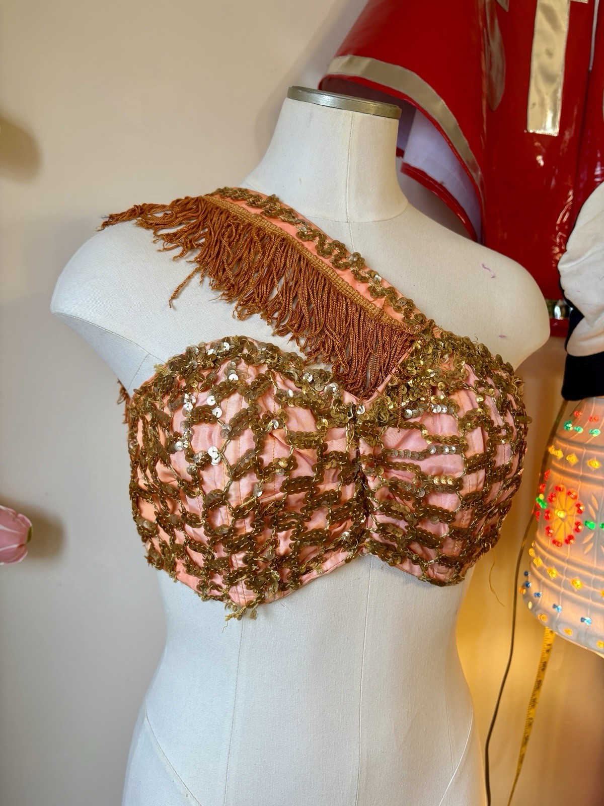 1930’s Sequin And Fringe Burlesque Showgirl Bralette