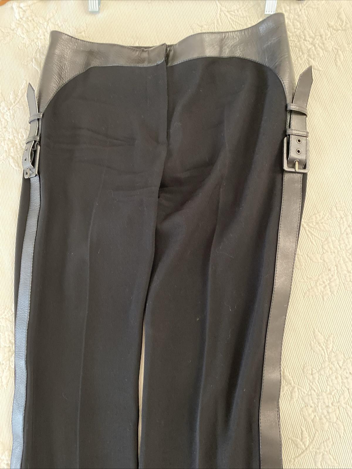 Alexander MCQUEEN vintage Black Supercalifragilistic Harness Pants Wool Leather