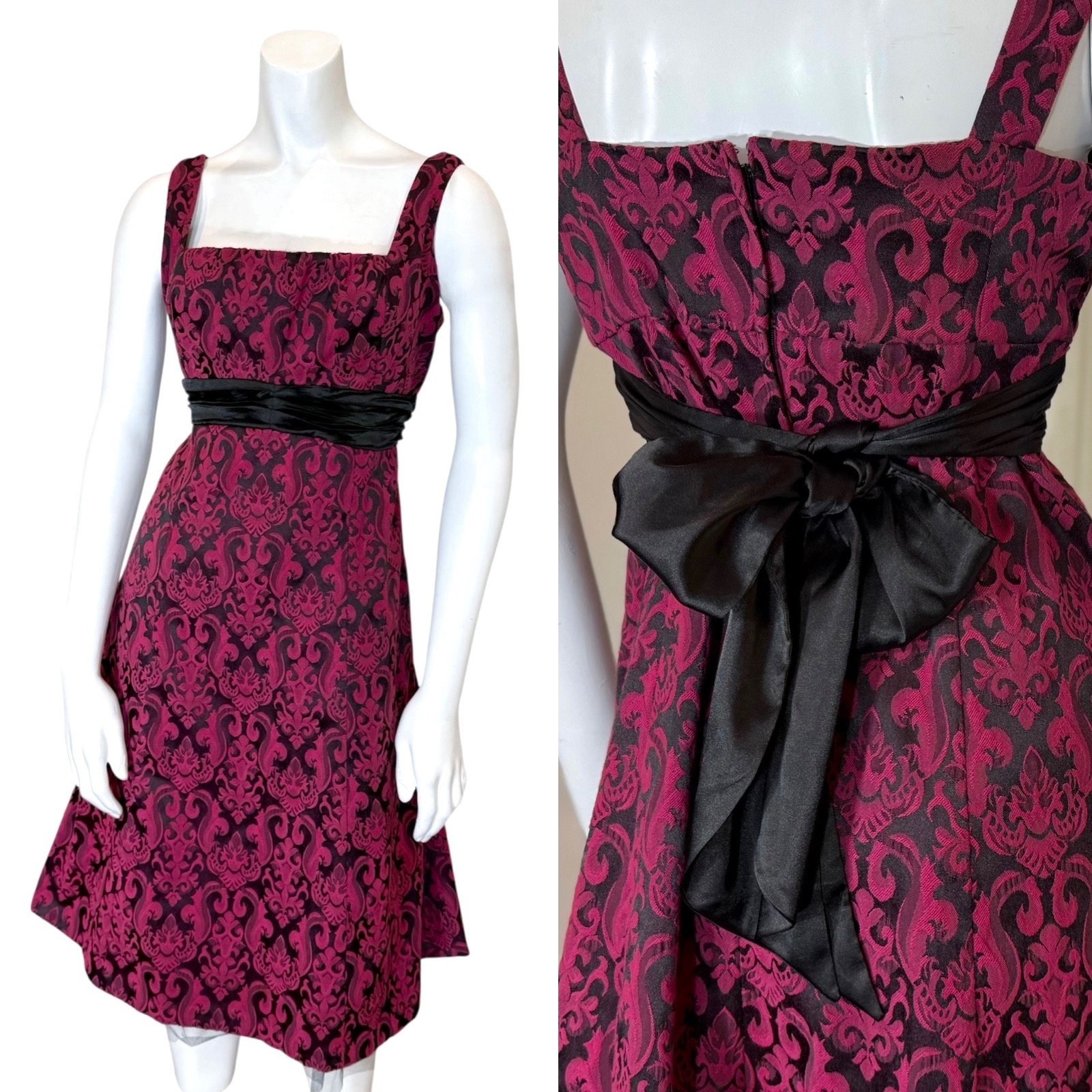 Vintage 90’s BROCADE CRINOLINE PARTY DRESS L Goth Grunge Y2K Vampire Whimsigoth