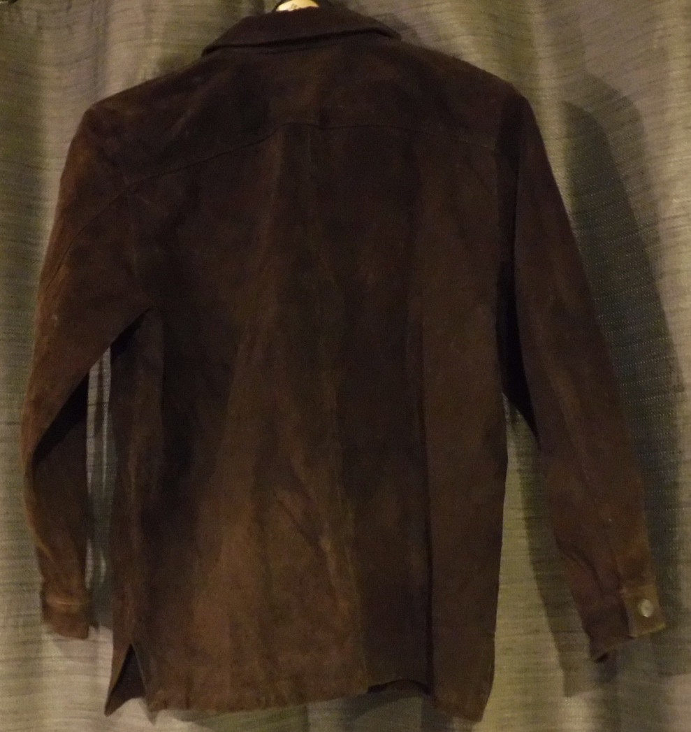 100 % LEATHER BUTTON DOWN SHIRT – SIZE MED BROWN MADE BY DANIELLE MARTIN