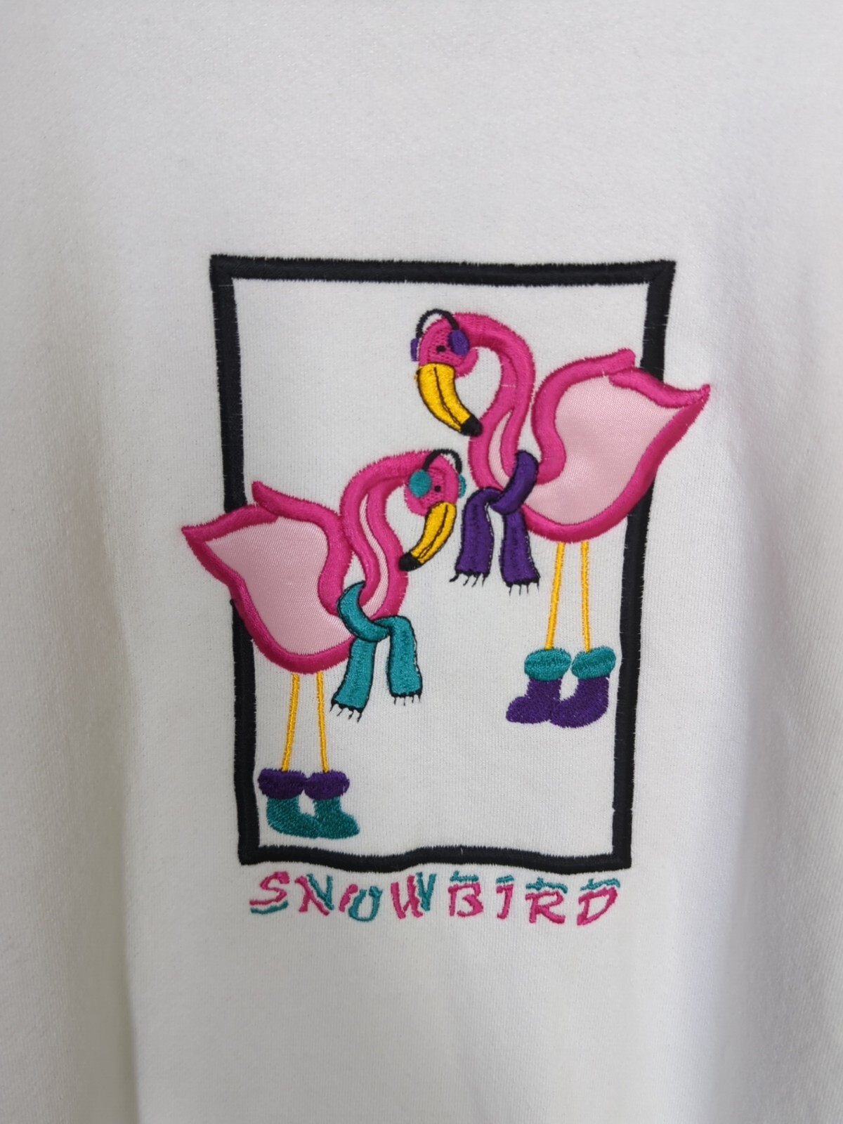 Vintage MC Sportswear Energy Sweatshirt Flamingo White Size PL (Petite Large)