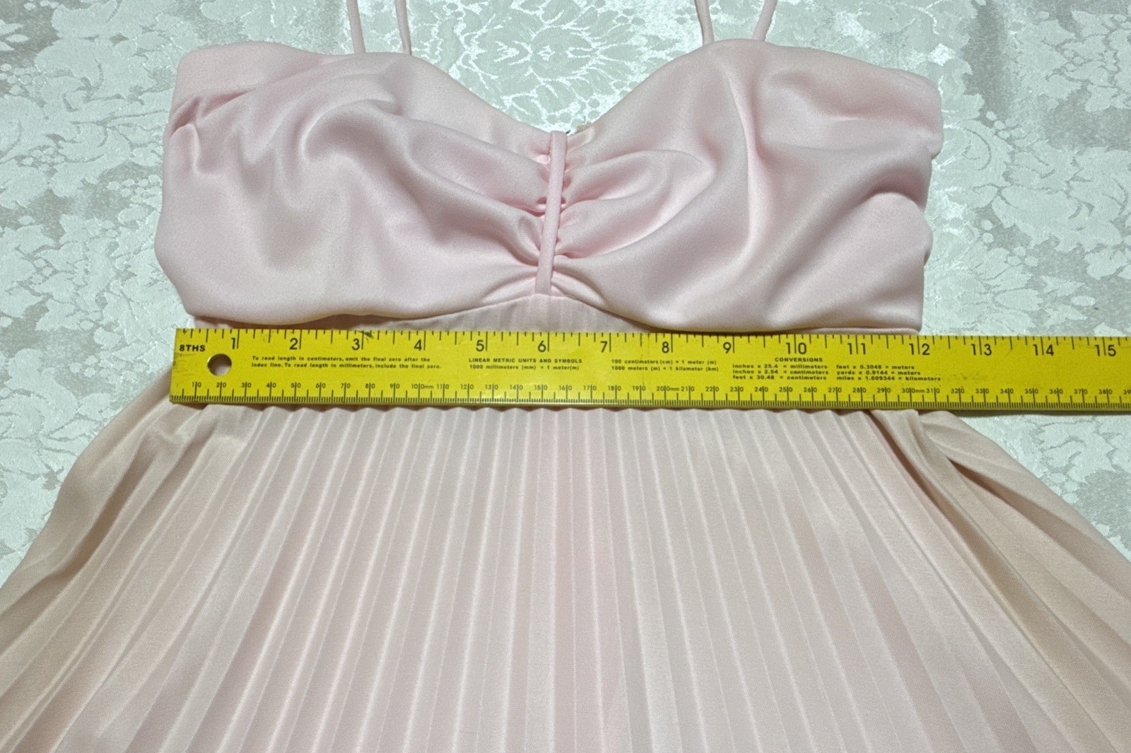 VTG Babydoll Pleated Dress Gown Size 7/8 pink Sheer Cape Bridesmaid Fairy