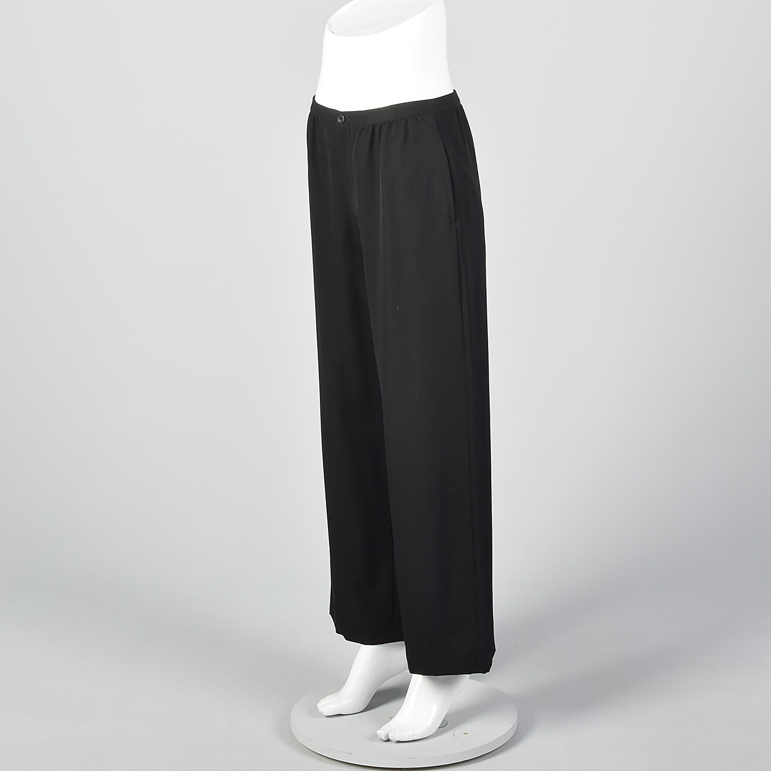 Large Issey Miyake 1990s Wide Leg Pants Black Trousers Vintage Designer 90s Wool