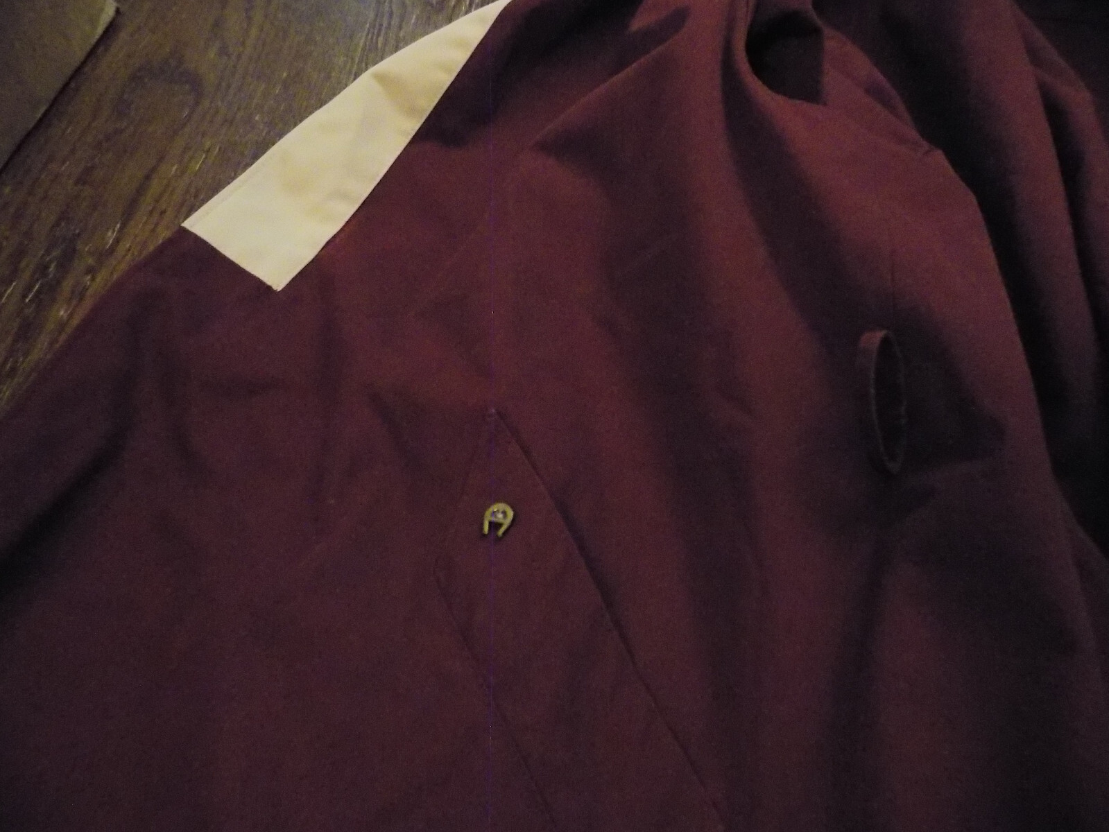 Vintage Classy 12 Etienne Aigner Reversible Wrap Rain Coat Trench Maroon & Tan