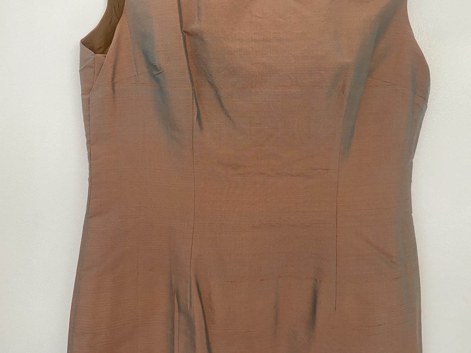 Vtg 60s Thai Silk MCM Dress Mid Century Mod Rockabilly Asian Ancient Iridescent