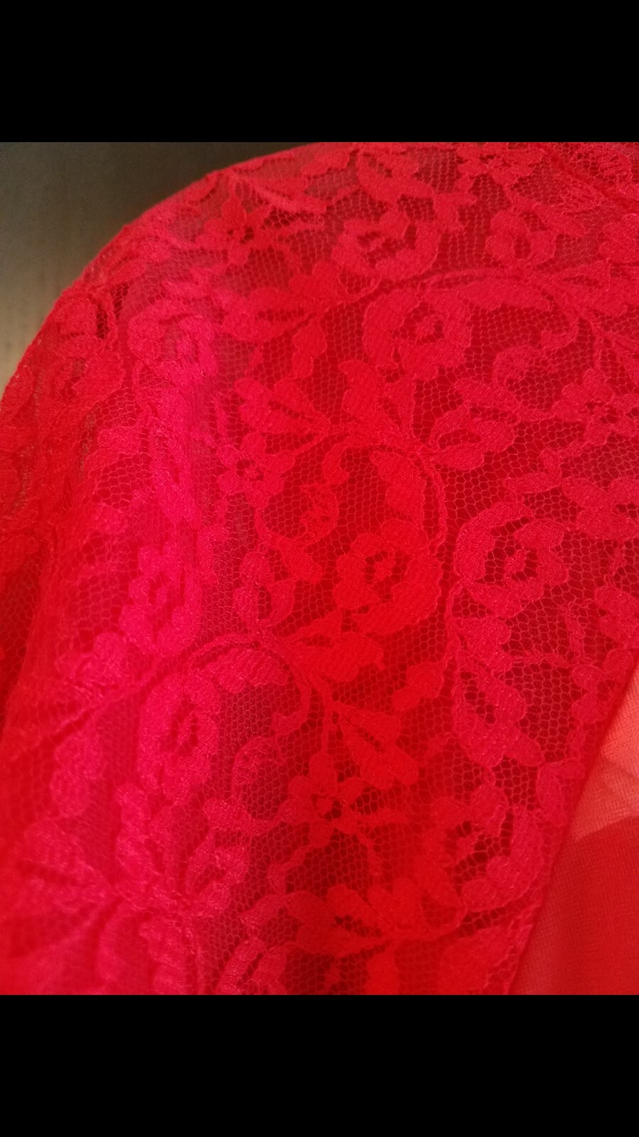 Vintage Lisette Red Chiffon Lingerie Robe Double Layer Large l Sexy Nylon