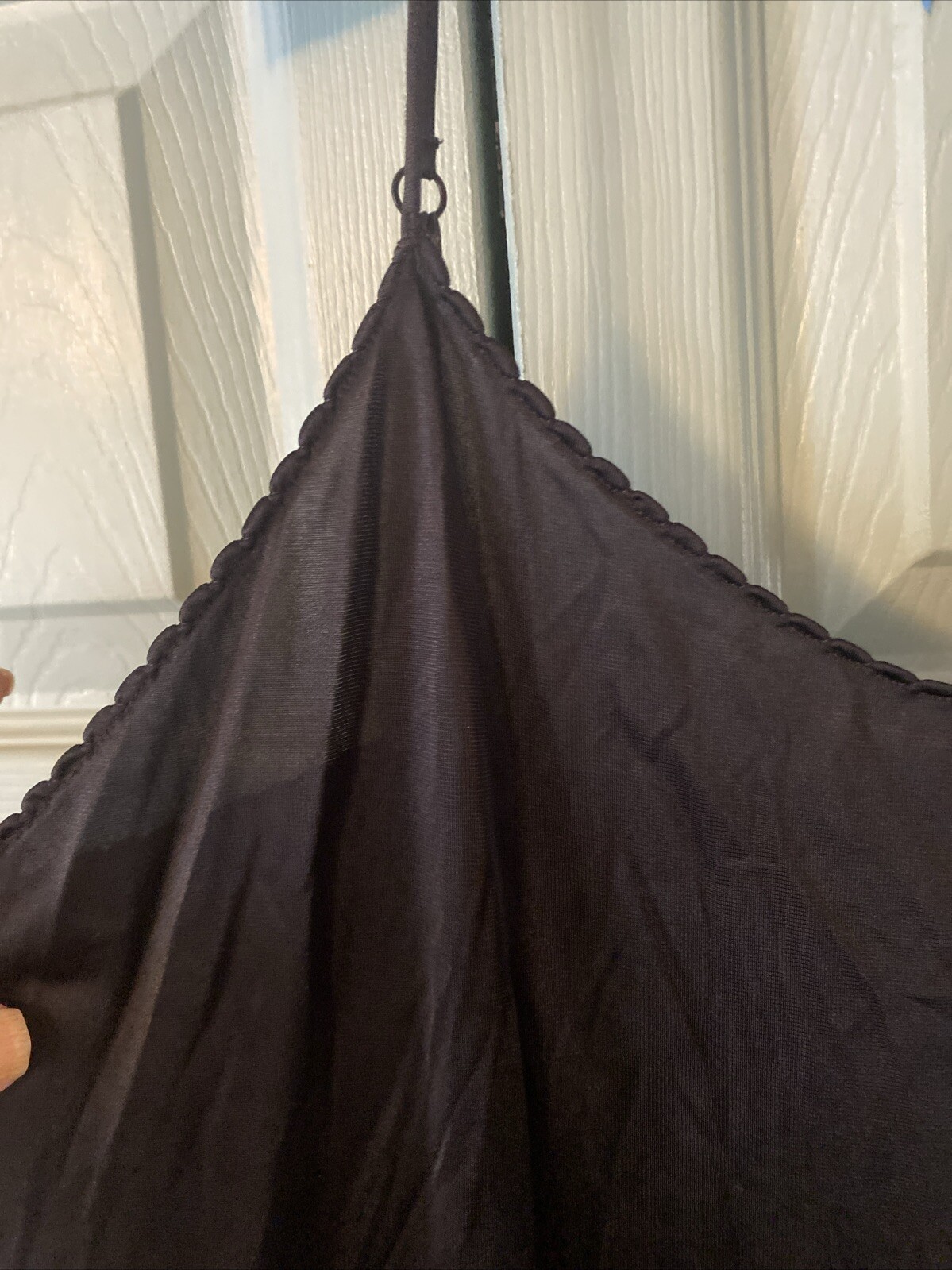 Vintage Nylon Vanity Fair Long Black Simple Nightgown Slip Dress 36