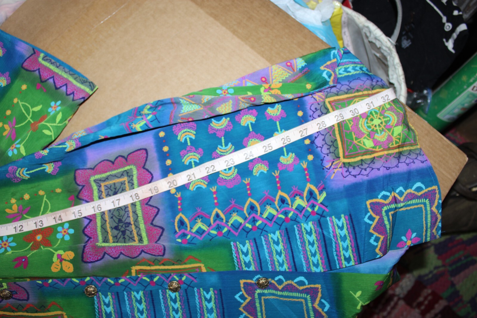 (2) Vintage 90s Picture Frames Summer Tapestry Shirts Maggie Sweet Size Medium