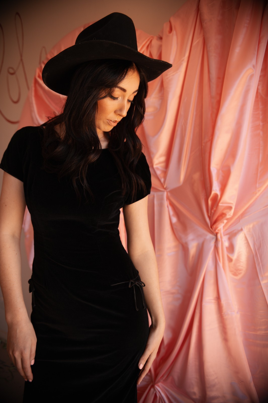 Vintage 1950s Black Velvet Dress Ingrid Robinson New Yorker David Jones – AU 8