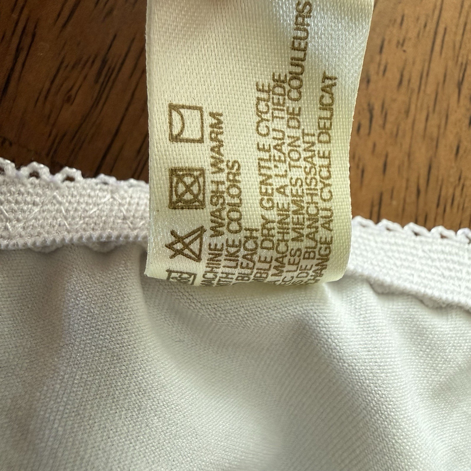 Vintage 90s Jolie Intimates Thong Panties 7 High Cut Nylon Lace Second Skin Y2K
